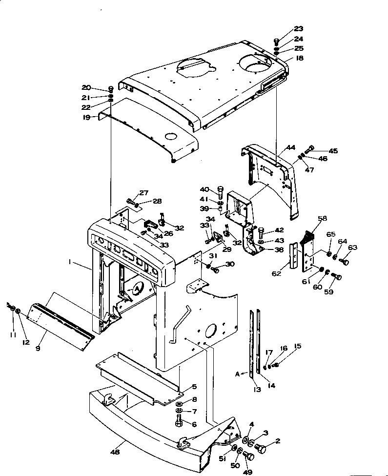 Схема запчастей Komatsu D355C-3 - КАПОТ И ЧАСТИ КОРПУСА (ЗАЩИТА РАДИАТОРА)(№9-) ЧАСТИ КОРПУСА