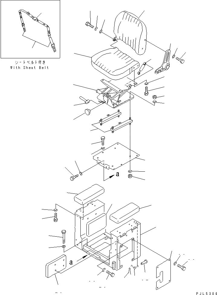 Схема запчастей Komatsu D355C-3 - СИДЕНЬЕ ОПЕРАТОРА(№-) ЧАСТИ КОРПУСА