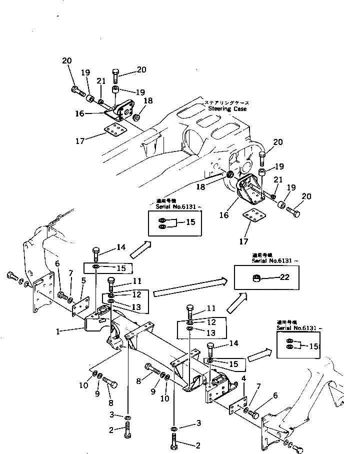 Схема запчастей Komatsu D355C-3 - ПОДВЕСКА(№9-) ЧАСТИ КОРПУСА
