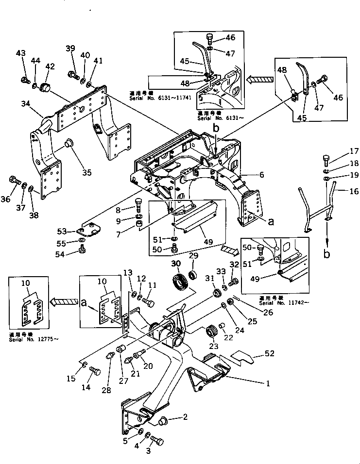 Схема запчастей Komatsu D355C-3 - РАМА(№9-) УПРАВЛ-Е РАБОЧИМ ОБОРУДОВАНИЕМ