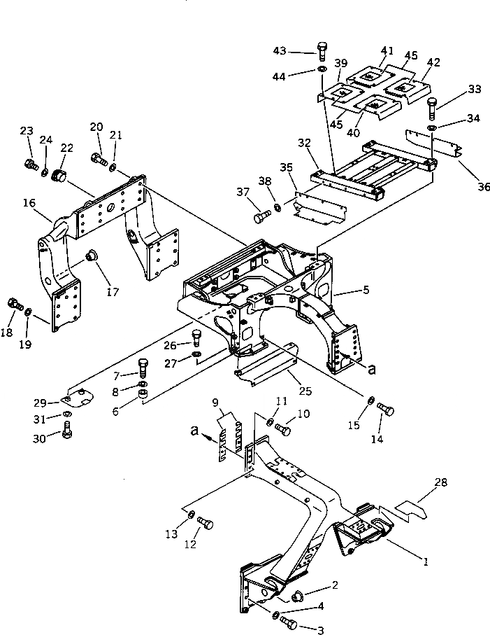 Схема запчастей Komatsu D355C-3 - РАМА (ДЛЯ КОНВЕЙЕРА SHIFTER)(№77-) УПРАВЛ-Е РАБОЧИМ ОБОРУДОВАНИЕМ