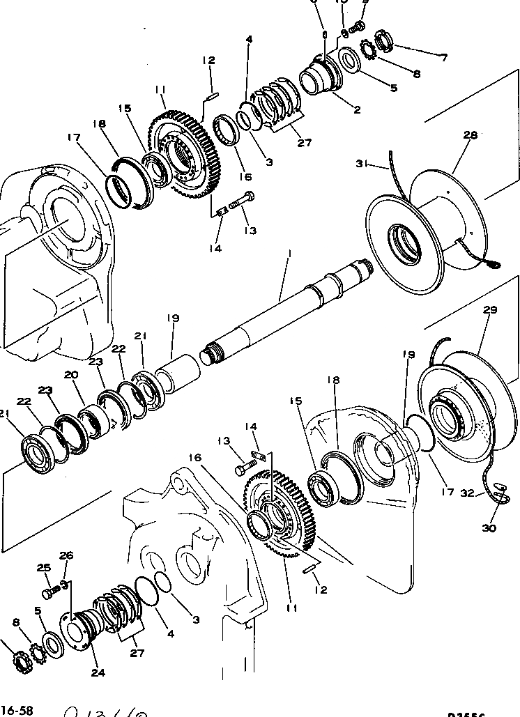 Схема запчастей Komatsu D355C-3 - ЛЕБЕДКА (/9)(№-) УПРАВЛ-Е РАБОЧИМ ОБОРУДОВАНИЕМ