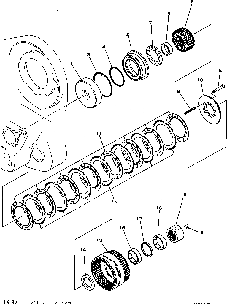 Схема запчастей Komatsu D355C-3 - МУФТА ЛЕБЕДКИ ГРУППА (/)(№-) УПРАВЛ-Е РАБОЧИМ ОБОРУДОВАНИЕМ