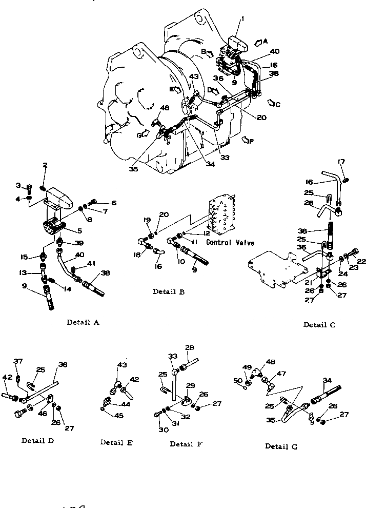 Схема запчастей Komatsu D355C-3 - ГИДРОЛИНИЯ ЛЕБЕДКИ (7/8)(№9-) УПРАВЛ-Е РАБОЧИМ ОБОРУДОВАНИЕМ