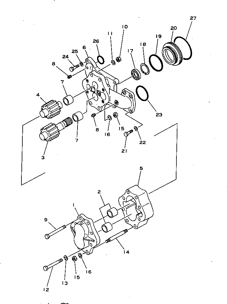 Схема запчастей Komatsu D355C-3 - ЛЕБЕДКА НАСОС(№-) УПРАВЛ-Е РАБОЧИМ ОБОРУДОВАНИЕМ