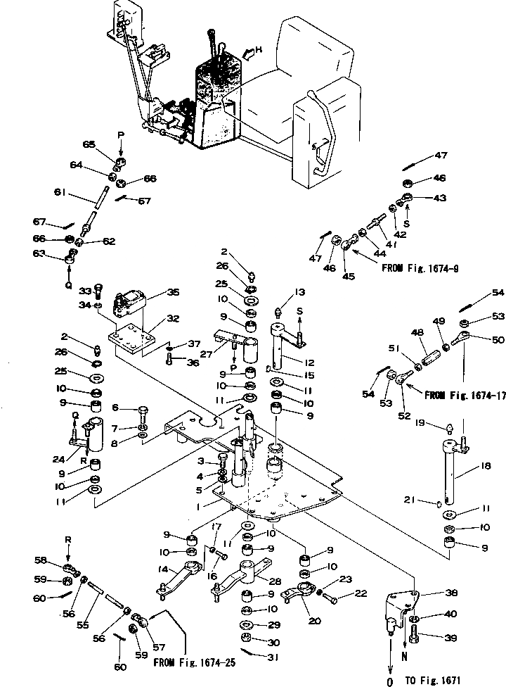 Схема запчастей Komatsu D355C-3 - РЫЧАГ УПРАВЛ-Я ЛЕБЕДКОЙ (/)(№9-) УПРАВЛ-Е РАБОЧИМ ОБОРУДОВАНИЕМ