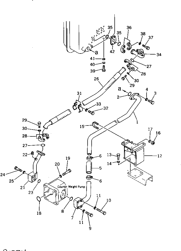 Схема запчастей Komatsu D355C-3 - ГИДРОЛИНИИ ПРОТИВОВЕСА(ИЗ БАКА В НАСОС)(№-) УПРАВЛ-Е РАБОЧИМ ОБОРУДОВАНИЕМ