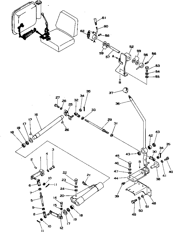 Схема запчастей Komatsu D355C-3 - РЫЧАГ УПРАВЛ-Я ПРОТИВОВЕСОМ(№9-) УПРАВЛ-Е РАБОЧИМ ОБОРУДОВАНИЕМ