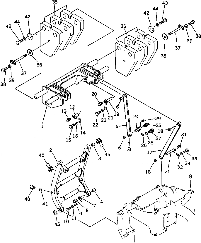 Схема запчастей Komatsu D355C-3 - ПРОТИВОВЕС (ДЛЯ КОНВЕЙЕРА SHIFTER)(№77-) УПРАВЛ-Е РАБОЧИМ ОБОРУДОВАНИЕМ