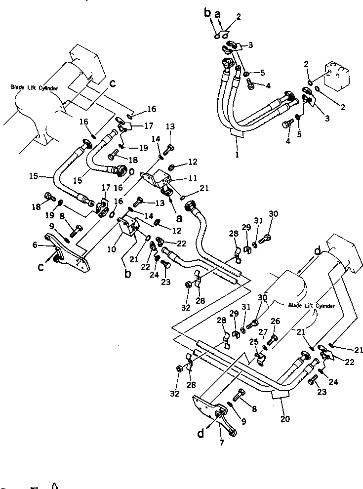 Схема запчастей Komatsu D355C-3 - ГИДРОЛИНИЯ ДЛЯ ОТВАЛ (/)(№-) РАБОЧЕЕ ОБОРУДОВАНИЕ
