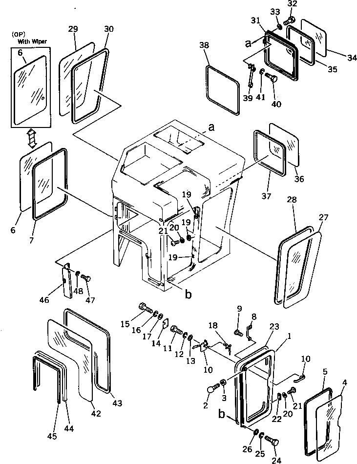 Схема запчастей Komatsu D355C-3 - КАБИНА (/)(№-) ОПЦИОННЫЕ КОМПОНЕНТЫ
