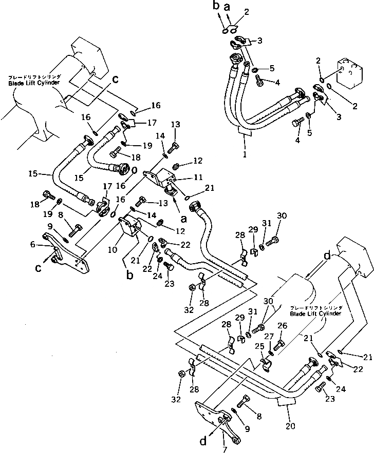 Схема запчастей Komatsu D355C-3 - ГИДРОЛИНИЯ ДЛЯ ОТВАЛ (/) (ДЛЯ GREECE)(№8-) ОПЦИОННЫЕ КОМПОНЕНТЫ