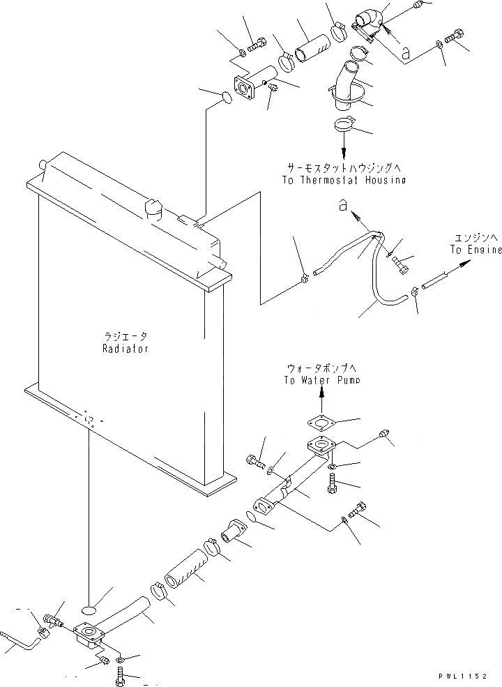 Схема запчастей Komatsu D375A-3A - СИСТЕМА ТРУБ РАДИАТОРА (РАДИАТОР НАКЛОН. СПЕЦ-Я.)(№7-) СИСТЕМА ОХЛАЖДЕНИЯ