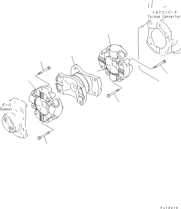 Схема запчастей Komatsu D375A-3A - КРЕСТОВИНА СИЛОВАЯ ПЕРЕДАЧА И КОНЕЧНАЯ ПЕРЕДАЧА