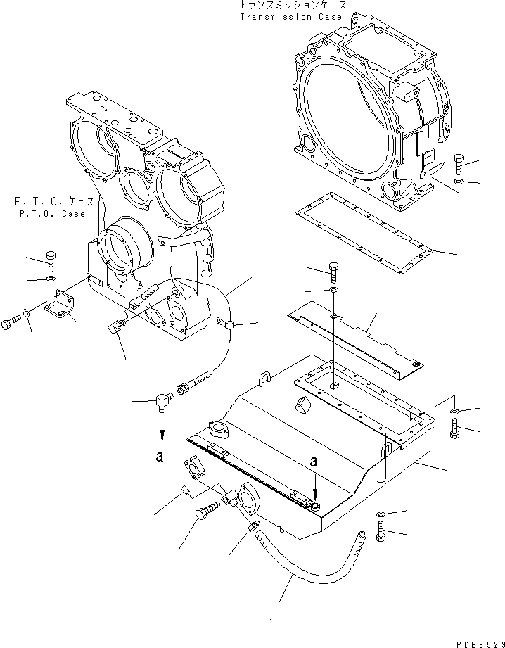 Схема запчастей Komatsu D375A-3A - СИЛОВАЯ ЛИНИЯ БАК СИЛОВАЯ ПЕРЕДАЧА И КОНЕЧНАЯ ПЕРЕДАЧА