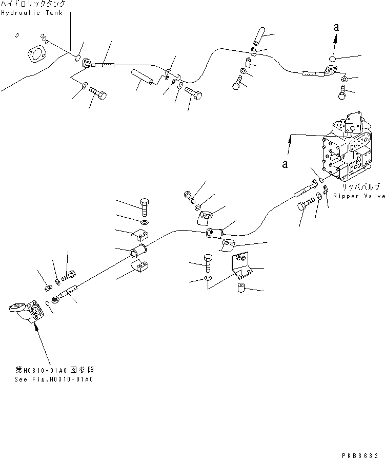 Схема запчастей Komatsu D375A-3A - РЫХЛИТЕЛЬ ЛИНИЯ (/) ГИДРАВЛИКА