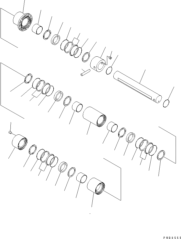 Схема запчастей Komatsu D375A-3A - ПАЛЕЦ (7 ОПОРНЫЙ КАТОК)(№7-) ХОДОВАЯ