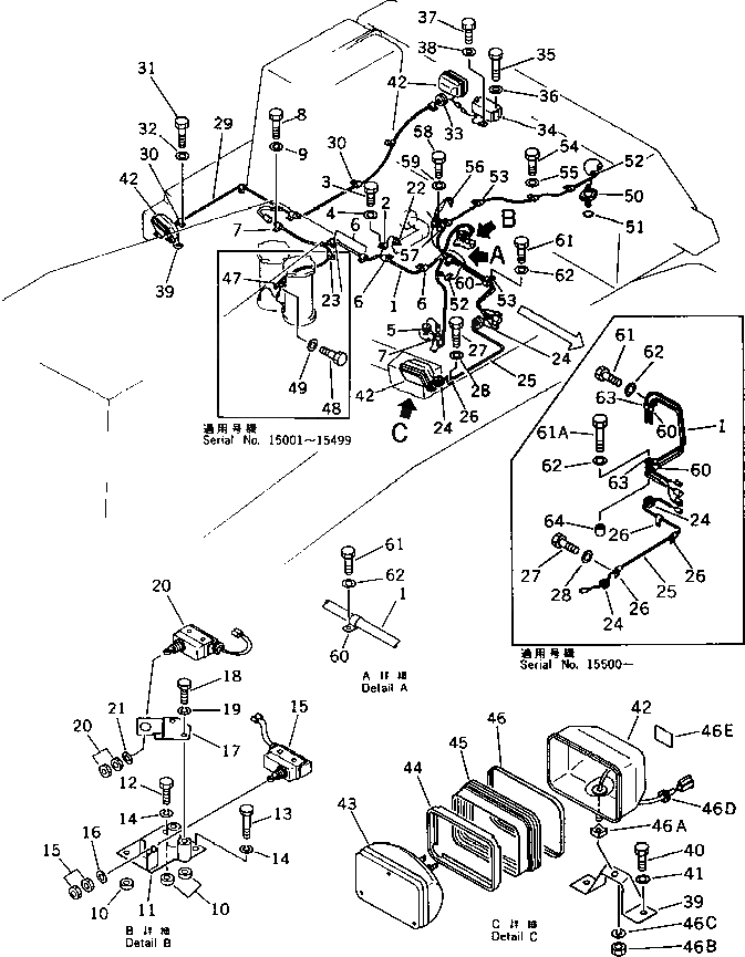 Схема запчастей Komatsu D375A-1 - ЭЛЕКТРИКА (/) КОМПОНЕНТЫ ДВИГАТЕЛЯ И ЭЛЕКТРИКА