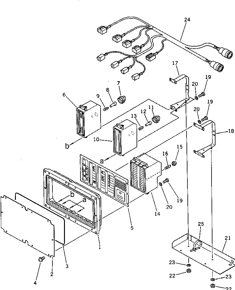 Схема запчастей Komatsu D375A-1 - ПАНЕЛЬ МОНИТОРА КОМПОНЕНТЫ ДВИГАТЕЛЯ И ЭЛЕКТРИКА