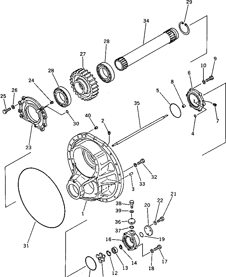 Схема запчастей Komatsu D375A-1 - КОРПУС ПЕРЕДАЧИ И ПРИВОД (/) СИСТЕМАУПРАВЛЕНИЯ ПОВОРОТОМ И КОНЕЧНАЯ ПЕРЕДАЧА