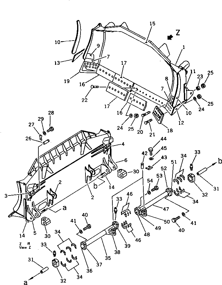 Схема запчастей Komatsu D375A-1 - ПРЯМ. ОТВАЛ ОТВАЛ (№-¤-) РАБОЧЕЕ ОБОРУДОВАНИЕ