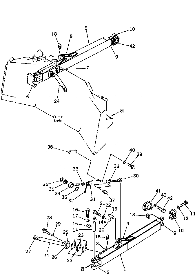 Схема запчастей Komatsu D375A-1 - РАМА ПРЯМ. ОТВАЛА (№-¤-) РАБОЧЕЕ ОБОРУДОВАНИЕ