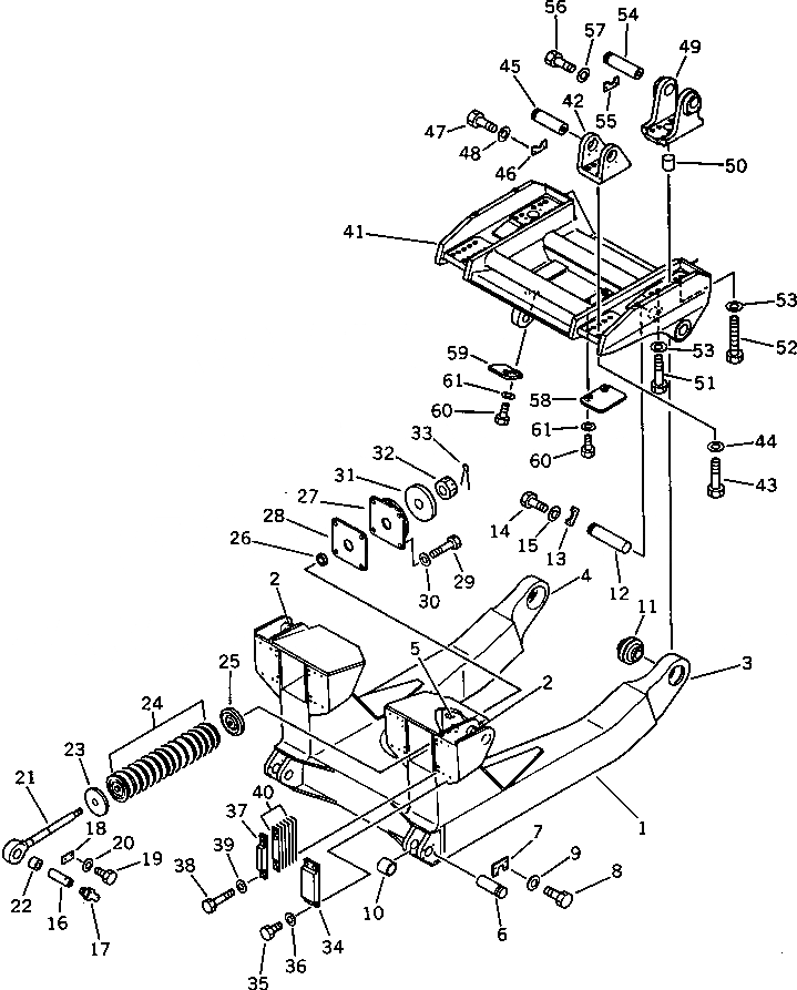 Схема запчастей Komatsu D375A-1 - РАМА ДЕМПФЕРНОГО ОТВАЛА РАБОЧЕЕ ОБОРУДОВАНИЕ