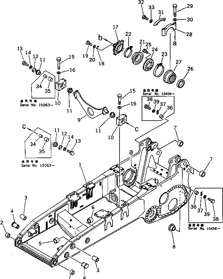Схема запчастей Komatsu D375A-1 - ОСНОВН. РАМА СИСТЕМАУПРАВЛЕНИЯ ПОВОРОТОМ И КОНЕЧНАЯ ПЕРЕДАЧА
