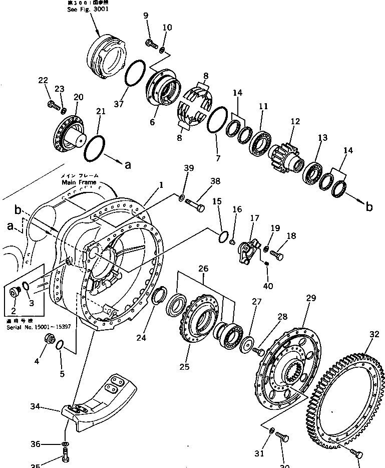 Схема запчастей Komatsu D375A-1 - КОНЕЧНАЯ ПЕРЕДАЧА (/) СИСТЕМАУПРАВЛЕНИЯ ПОВОРОТОМ И КОНЕЧНАЯ ПЕРЕДАЧА