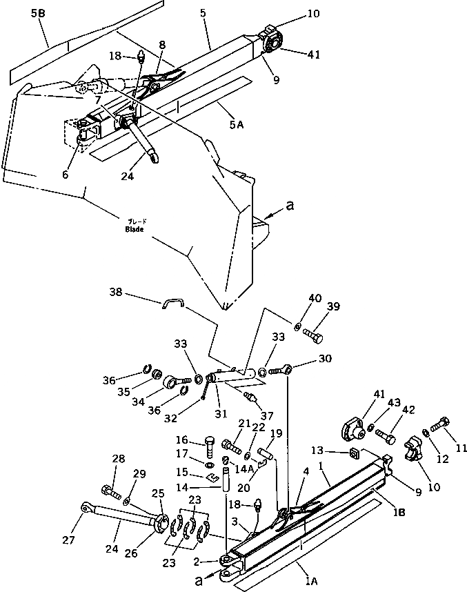 Схема запчастей Komatsu D375A-1 - УСИЛЕНН. РАМА ПРЯМ. ОТВАЛА (№-¤-) РАБОЧЕЕ ОБОРУДОВАНИЕ