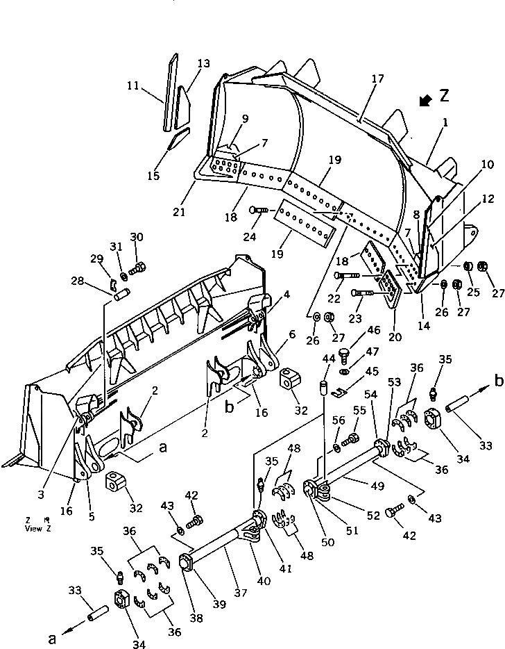 Схема запчастей Komatsu D375A-1 - ПРЯМ. ОТВАЛ СФЕРИЧ. ОТВАЛ (№-¤-) РАБОЧЕЕ ОБОРУДОВАНИЕ