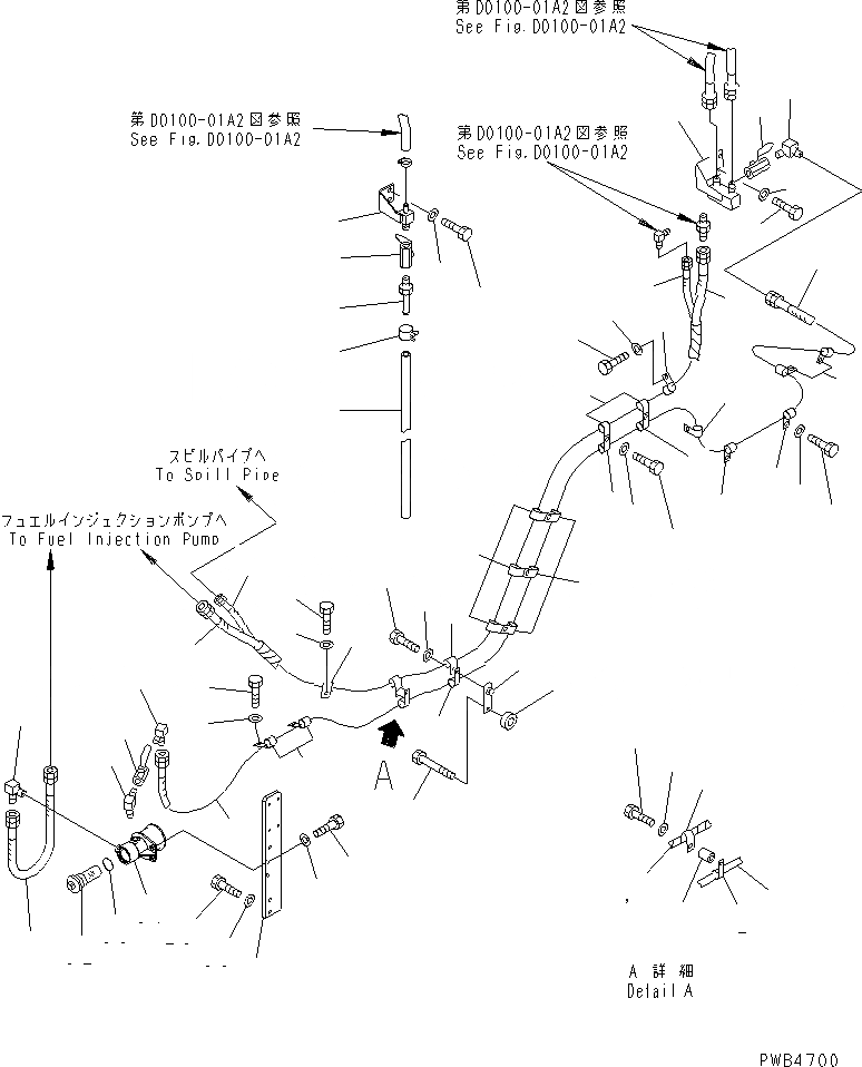 Схема запчастей Komatsu D375A-3D - ТОПЛИВОПРОВОД. (МОРОЗОУСТОЙЧИВ. СПЕЦ-Я) ТОПЛИВН. БАК. AND КОМПОНЕНТЫ