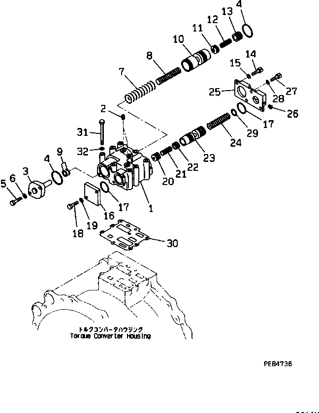Схема запчастей Komatsu D375A-3D - ГИДРОТРАНСФОРМАТОР КЛАПАН (МОРОЗОУСТОЙЧИВ. СПЕЦ-Я) СИЛОВАЯ ПЕРЕДАЧА И КОНЕЧНАЯ ПЕРЕДАЧА