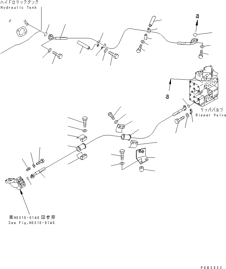 Схема запчастей Komatsu D375A-3D - РЫХЛИТЕЛЬ ЛИНИЯ (/) ГИДРАВЛИКА