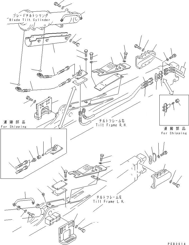 Схема запчастей Komatsu D375A-3D - ГИДРОЛИНИЯ (ПЕРЕКОС. ОТВАЛА ЛИНИЯ) РАБОЧЕЕ ОБОРУДОВАНИЕ