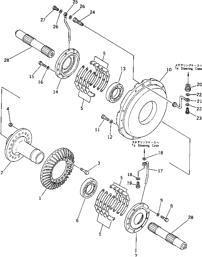 Схема запчастей Komatsu D375A-2 - КОНИЧЕСКАЯ ПЕРЕДАЧА С ВАЛОМ ГТР CONVERTOR¤ ТРАНСМИССИЯ¤ РУЛЕВ. УПРАВЛЕНИЕ И КОНЕЧНАЯ ПЕРЕДАЧА