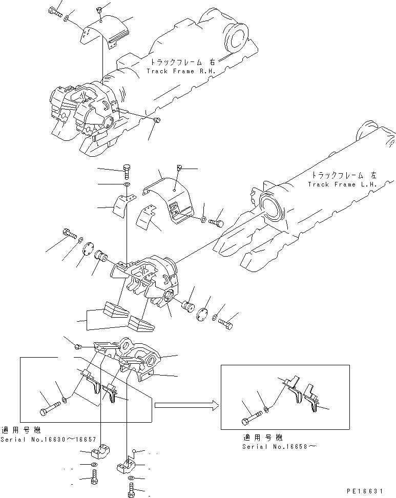 Схема запчастей Komatsu D375A-2 - ВИЛКА И COVER ГУСЕНИЦЫ