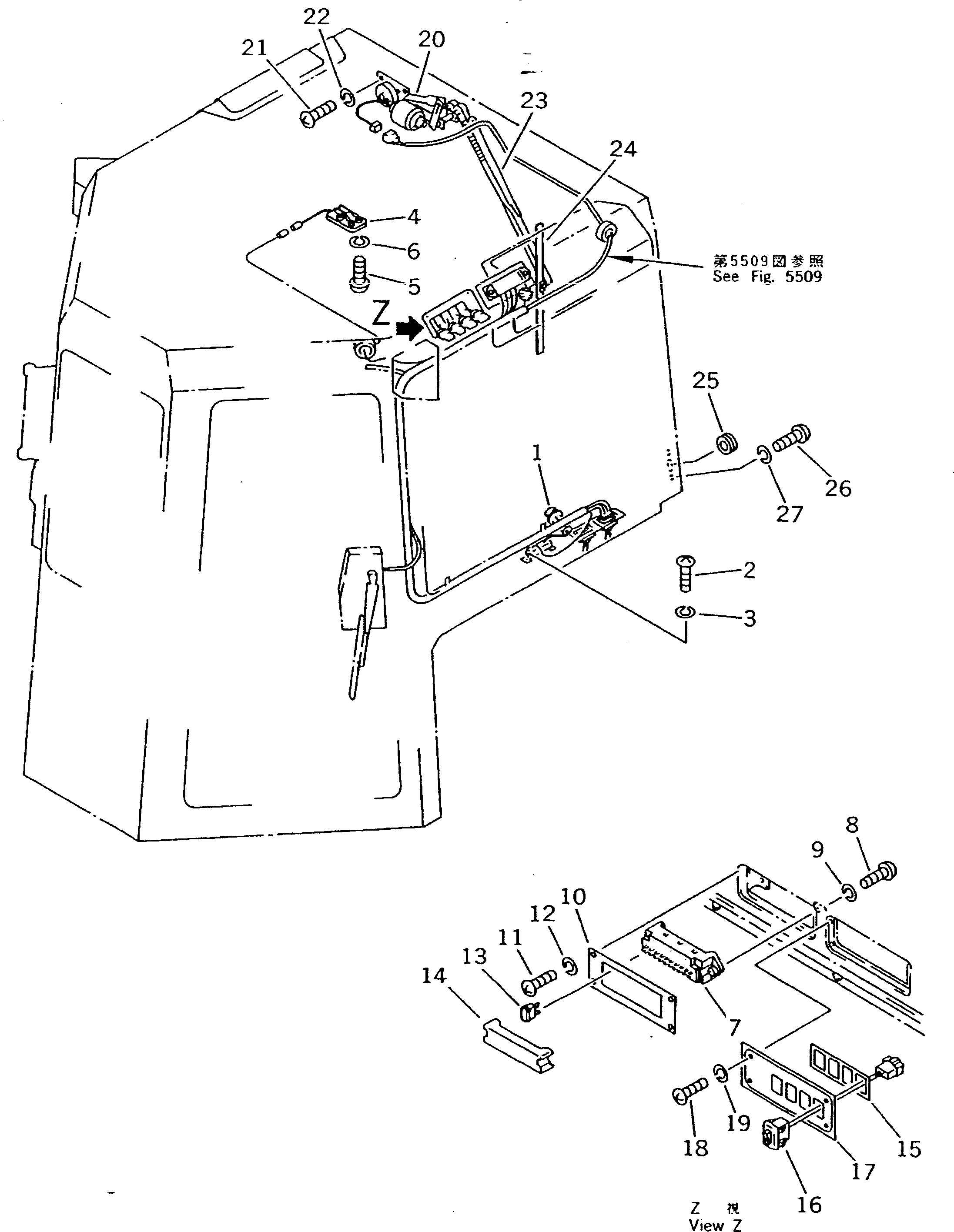 Схема запчастей Komatsu D375A-2 - СТАЛЬНАЯ КАБИНА (/) (КАБИНА ЭЛЕКТРИКА ЗАДН.) ЧАСТИ КОРПУСА