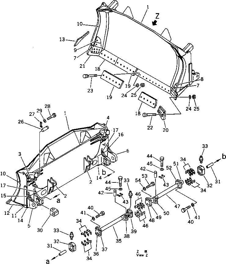 Схема запчастей Komatsu D375A-2 - ПРЯМ. ОТВАЛ ПОЛУ-СФЕРИЧ. ОТВАЛ РАБОЧЕЕ ОБОРУДОВАНИЕ