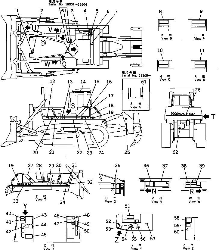 Схема запчастей Komatsu D375A-2 - МАРКИРОВКА (ЯПОН.)(№-8) МАРКИРОВКА¤ ИНСТРУМЕНТ И РЕМКОМПЛЕКТЫ