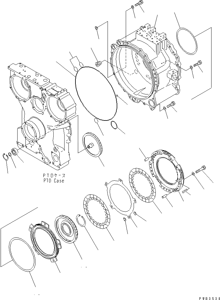 Схема запчастей Komatsu D375A-3 - ГИДРОТРАНСФОРМАТОР (/)¤ ЗАДН. ЧАСТЬ И ПРОДУВОЧН. НАСОС СИЛОВАЯ ПЕРЕДАЧА И КОНЕЧНАЯ ПЕРЕДАЧА