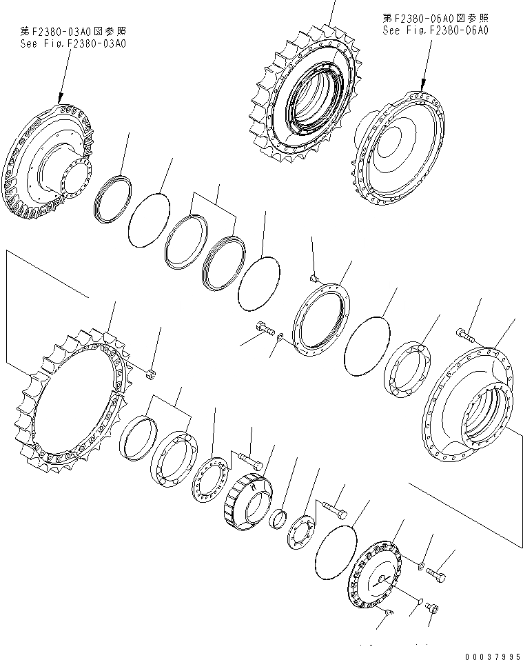 Схема запчастей Komatsu D375A-3 - КОНЕЧНАЯ ПЕРЕДАЧА (ЗВЕЗДОЧКА ВТУЛКА) СИЛОВАЯ ПЕРЕДАЧА И КОНЕЧНАЯ ПЕРЕДАЧА
