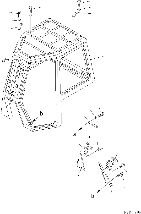 Схема запчастей Komatsu D375A-3 - КОРПУС КАБИНЫ КАБИНА ОПЕРАТОРА И СИСТЕМА УПРАВЛЕНИЯ