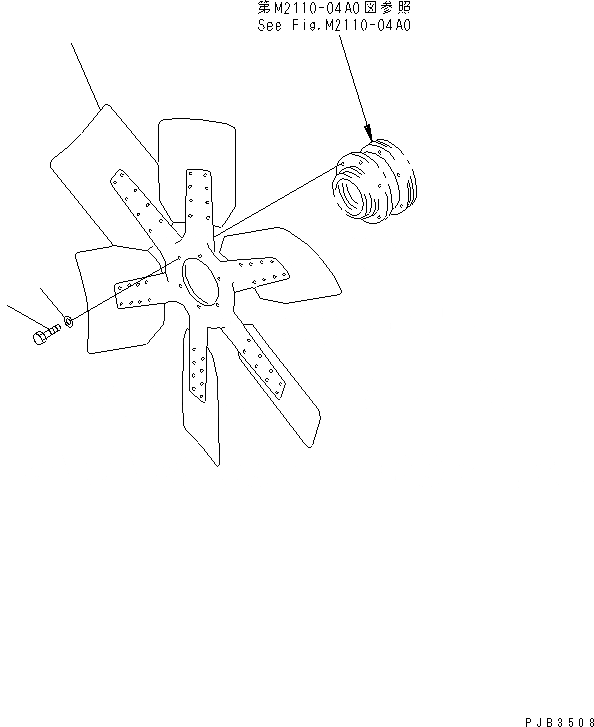Схема запчастей Komatsu D375A-3 - ВЕНТИЛЯТОР ОХЛАЖДЕНИЯ (НАГНЕТАТЕЛЬ) ЧАСТИ КОРПУСА