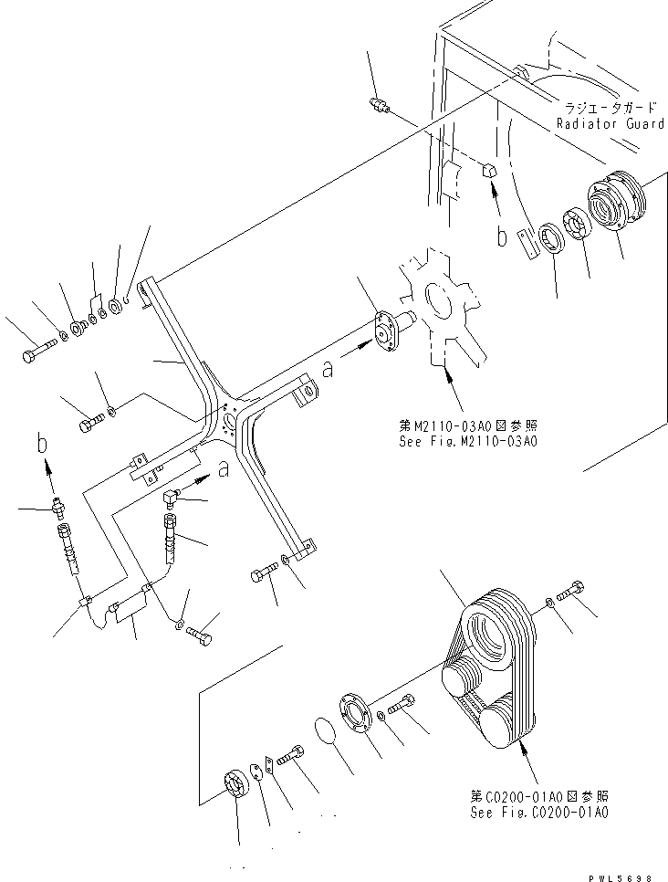 Схема запчастей Komatsu D375A-3 - ПРИВОД ВЕНТИЛЯТОРА ЧАСТИ КОРПУСА