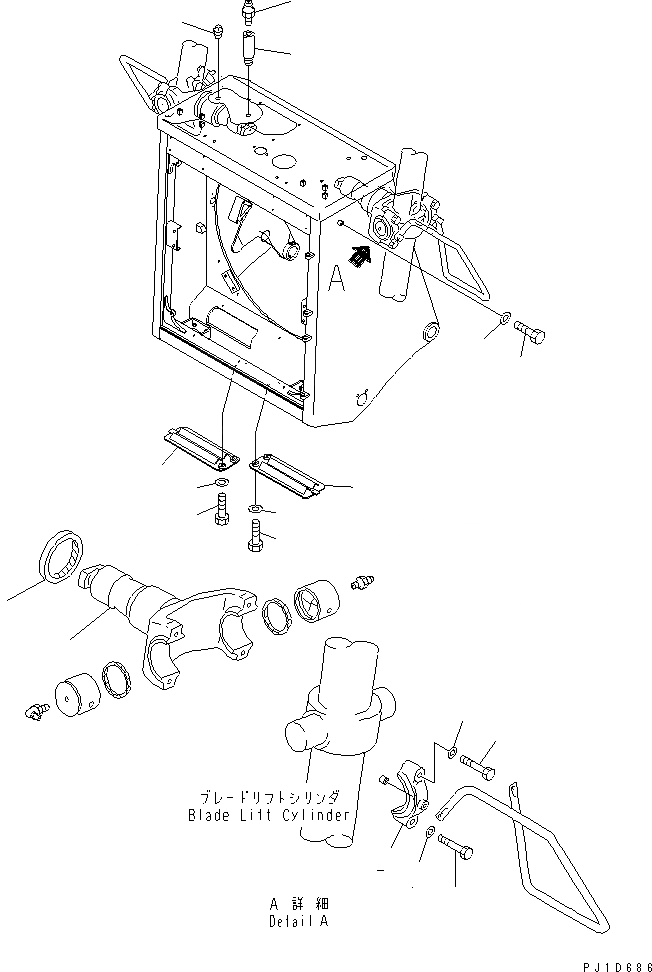 Схема запчастей Komatsu D375A-3 - ГИДРОЦИЛИНДР ПОДЪЕМА СУППОРТ И УПЛОТНЕНИЕ ЧАСТИ КОРПУСА