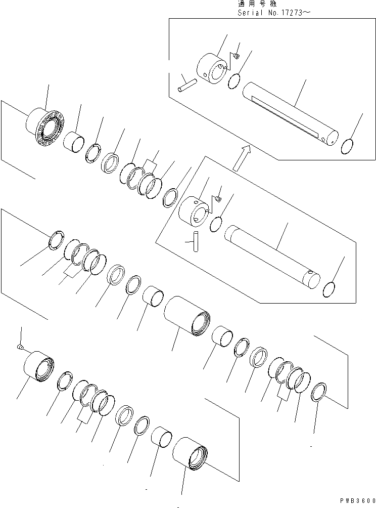 Схема запчастей Komatsu D375A-3 - ПАЛЕЦ ( ОПОРНЫЙ КАТОК) ХОДОВАЯ