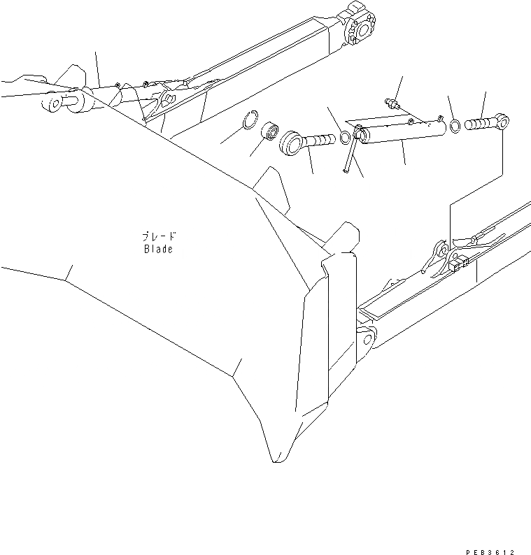 Схема запчастей Komatsu D375A-3 - ЦИЛИНДР ПЕРЕКОСА ОТВАЛА И БАЛКА РАБОЧЕЕ ОБОРУДОВАНИЕ