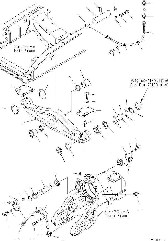 Схема запчастей Komatsu D375A-3A-01 - БАЛКА БАЛАНСИРА (7 ОПОРНЫЙ КАТОК)(№7-779) ОСНОВН. РАМА И КОМПОНЕНТЫ