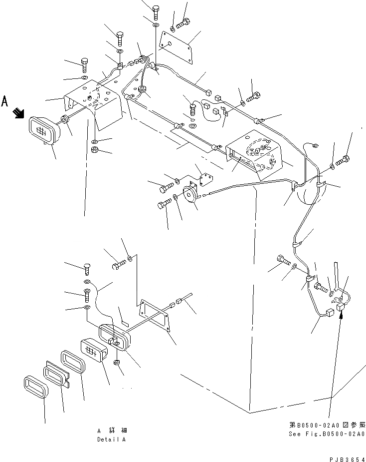 Схема запчастей Komatsu D375A-3A-01 - ГОЛОВНОЕ ОСВЕЩЕНИЕ И ЭЛЕКТРОПРОВОДКА(№7-79) ЧАСТИ КОРПУСА